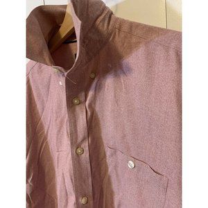 Orvis Men’s Sz‎ L Pale Red Button Front Long Sleeve Shirt